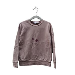 So Loved Kids Sweatshirt Size 6 Mauve Cherry Graphic Cozy Pullover